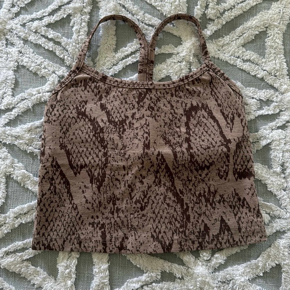 Beyond yoga snake patterned cropped tank